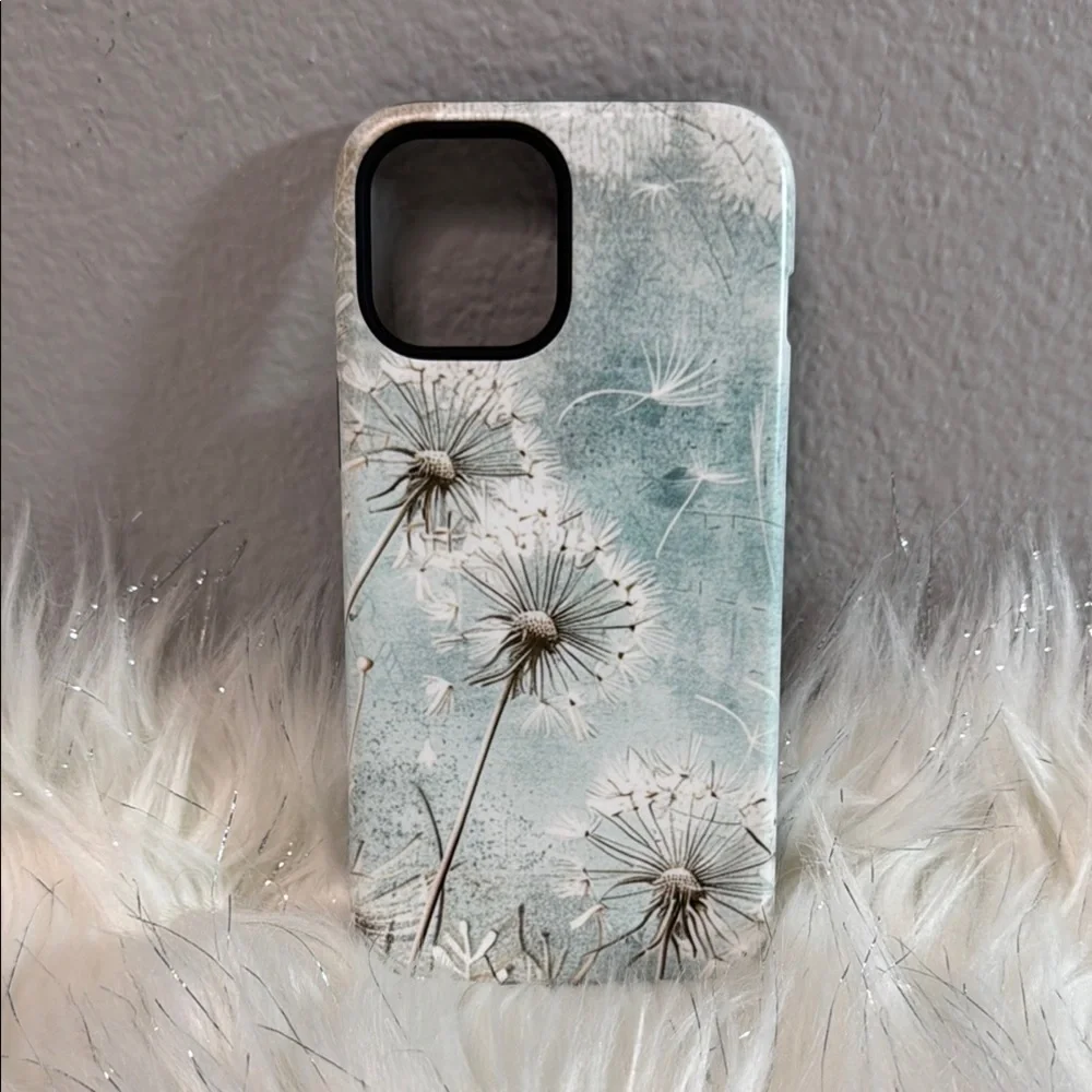 📱🌼 iPhone 12 Pro Max Dandelion Case – Blue & White Floral